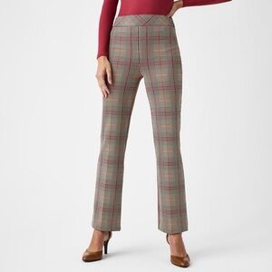SPANX Plaid Ankle Pants - Red and Gray
